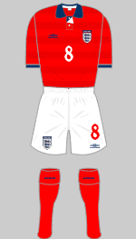 england 1999-2001 red kit