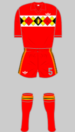 belgium 1984 european championship red kit