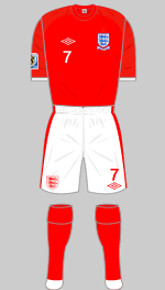 england 2010 world cup red change kit
